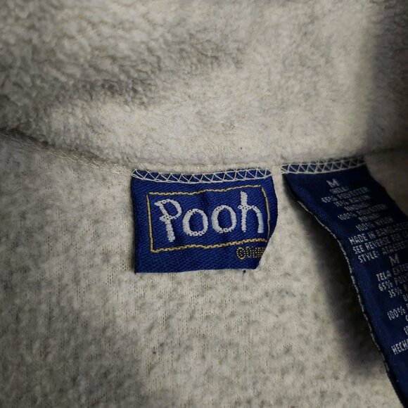 Vtg Disney Winnie The Pooh Tiger Embroidered 1/4 Zip Fleece Pullover Size Medium - Picture 6 of 11